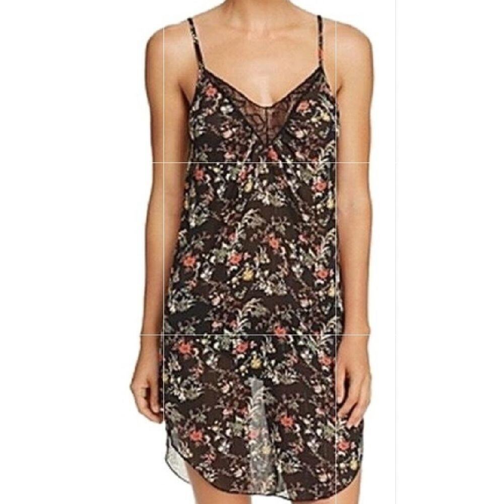 SAM Edelman black floral chemise nightgown size medium new!!!